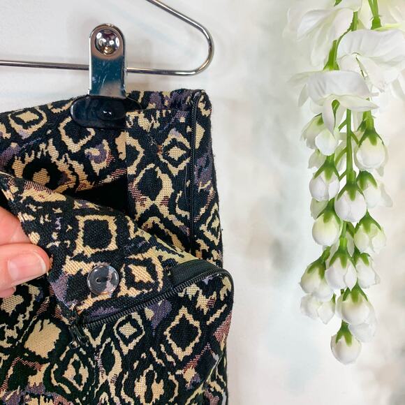 FREE PEOPLE brocade straight leg pants gold metallic whimsigoth regency 2859 - Picture 4 of 8